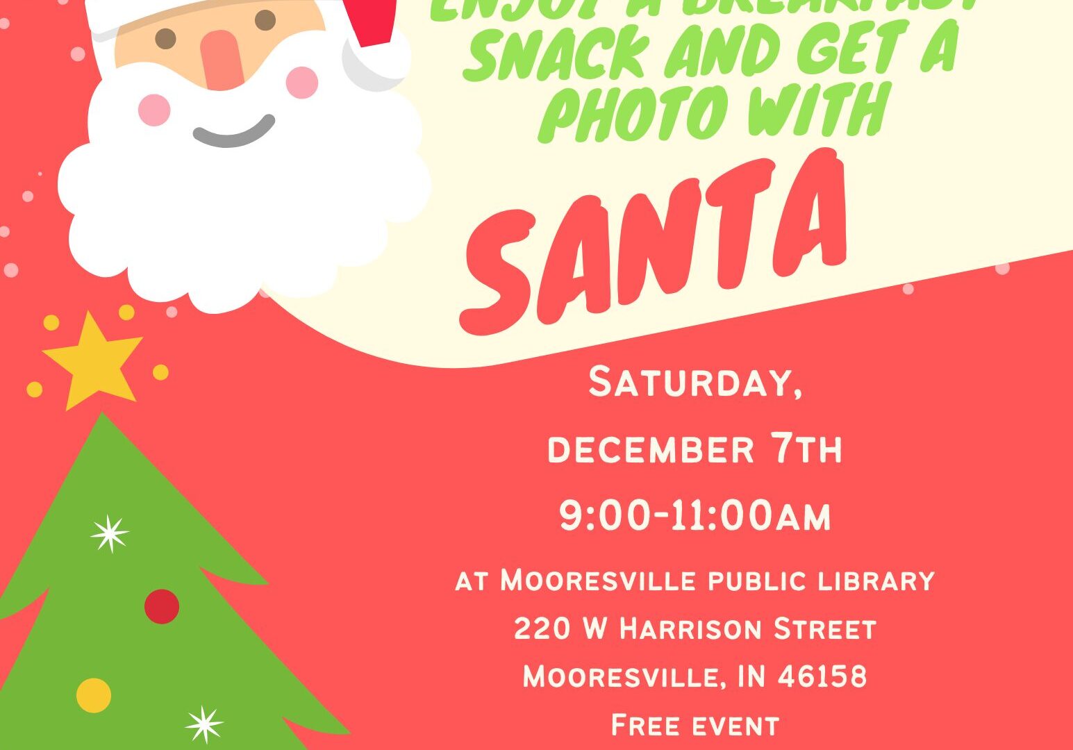 See Santa this Victorian Christmas at Mooresville Public Library!